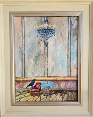 Geheimer Burgsaal Ölmalerei 30x40 cm Ölgemälde auf Leinwand mit Rahmen - Bild 1 von 4