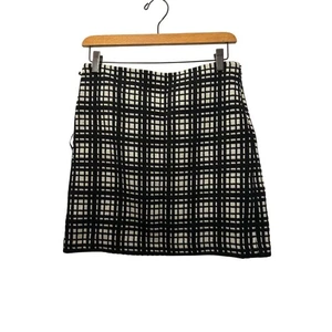 Falda forrada a cuadros blanca y negra mezcla de lana calce moderno de Dalia Collection talla 2 nueva con etiquetas - Imagen 1 de 6