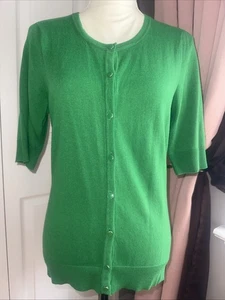 NY&CO Green Short Elbow Sleeve Open Cardigan Sweater Medium New - Picture 1 of 3
