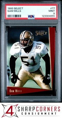1993 SELECT #77 SAM MILLS SAINTS HOF POP 1 PSA 9 - Image 1 of 3