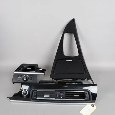 2013-2019 BMW 640i 650i F06 Gran Cpe Piano Black Console Dash Trim Set OEM Used - Image 1 of 4