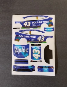 2025 Custom Erik Jones #43 Ziploc 1/64 Peel & Stick Decals - Picture 1 of 1