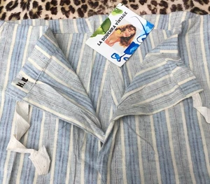PANTALONES PIJAMA HOMBRE HOSPITAL EJÉRCITO FRANCÉS SEGUNDA GUERRA MUNDIAL AÑOS 40~ RAYAS AZULES ALGODÓN ~SIN USAR~ M - Imagen 1 de 9