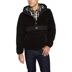 Levi's Men's Faux Shearling Hooded Partial Zip Black Sweater Size M $180 - Bild 1 von 9
