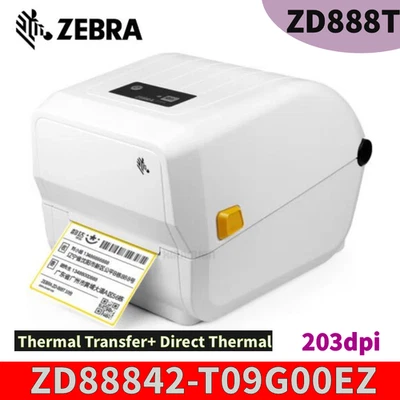 Zebra ZD888T USB Desktop Thermal Transfer + Direct Thermal Label Printer 203dpi - Image 1 of 4