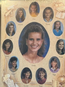 Collage Schule Bild Holzrahmen 1. - 12. Klasse braun 15x12 Vintage Foto Neu - Bild 1 von 5