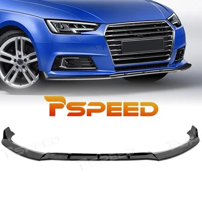 Parachoques delantero negro brillante alerón labio barbilla para Audi A4 B9 2017 2018 base Foto 1 de 4