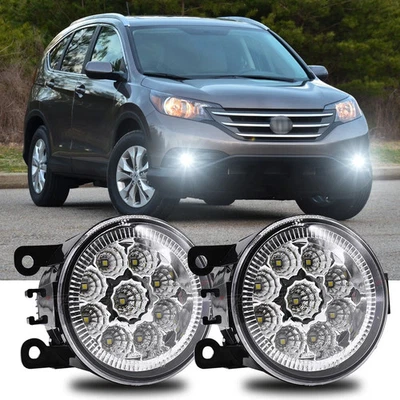 PAIR 9LED Front Bumper Fog Light Lamp w/Bulbs For Honda CRV 2012-2014 Left&Right - Image 1 of 4