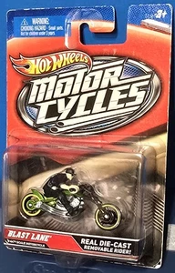 2012 HOT WHEELS Blast Lane Motorcycle Motorcycles Series with Rider Worn Card - Picture 1 of 5