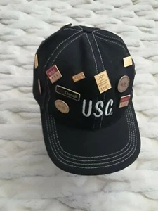 Vintage USC hat with 16 pins attached -Black w/ White Stitching  - Picture 1 of 12