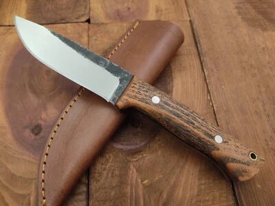 Custom Handmade Carbon Steel Fixed Blade Camping Survival Outdoor Hunting Knife - Image 1 of 4