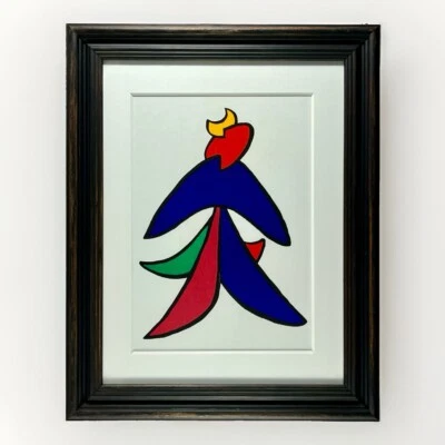 Calder Original Litho Lune Jaune Custom Framed 1963 FMG Crown Stamp CAL 0536 - Image 1 of 4