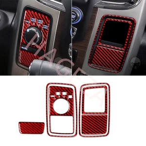 Red Carbon Fiber For Dodge Ram 1500 2013-15 Four Wheel Drive Button Panel Trim B - Imagen 1 de 16