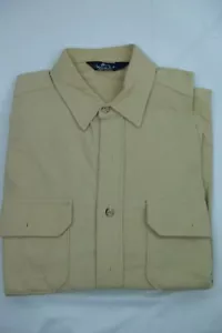 NEW Woolrich Size L Beige Dress Shirt 100% Cotton Long Sleeve Mens VTG - Picture 1 of 5