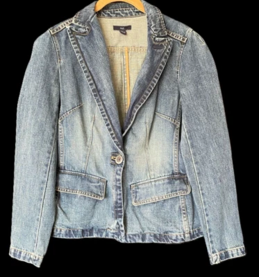 Vintage Y2K 2002 GAP Blue Jean Denim Jacket Hong Kong 100% Cotton Women's Small - Image 1 of 4