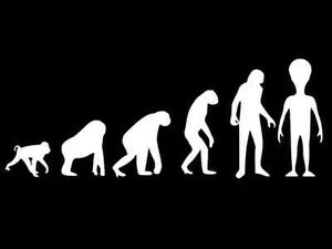 ALIEN EVOLUTION UFO ET Vinyl Decal Car Wall Window Sticker CHOOSE SIZE COLOR - Picture 1 of 2