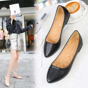 Trans Shoes Plain Work Black Belletic Flats Queer Walking Grandma Plus Size Shoe - Picture 1 of 54