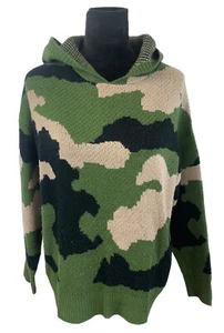 Suéter Pullover Algodón Emporium Talla XS Verde Camuflaje con Capucha NUEVO - Imagen 1 de 9