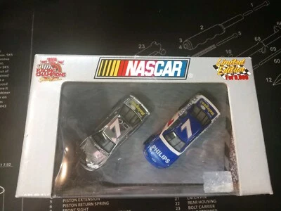 Michael Waltrip #7 Philips DieCast 1/64 Racing Champion Collectors Set Chrome - Image 1 of 4
