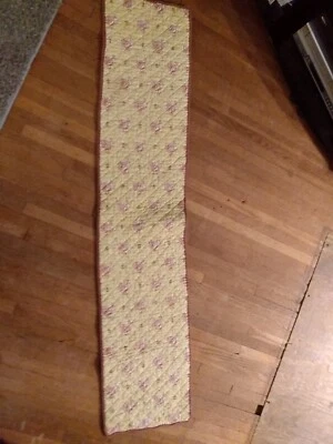 Very Cute Double-sided Quilted Rooster Table Runner Red White And Yellow 60"X13" - Image 1 of 4