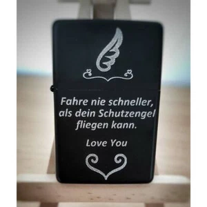 Gravur Feuerzeug Schutzengel Sprüche und Redensarten opt. mit deinem Gravurtext