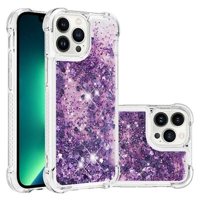 Quicksand Liquid Glitter Love Case Shockproof Bling Cover Back For Various Phone - Image 1 of 4