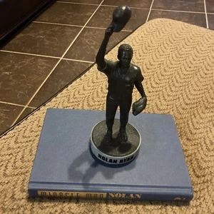 NOLAN RYAN 9" Statue Commemorating 5,000th Strikeout & Miracle Man Book Autobiog - Picture 1 of 14