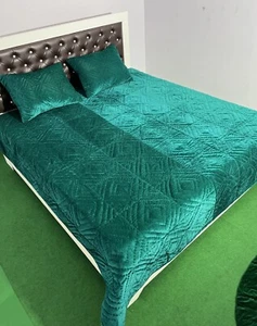 Türkis Samt Bettdecke Samtdecke Queen Teal King Size für Bettwäsche Steppdecken. - Bild 1 von 13