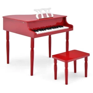 30-Key Children Wooden Grand Piano Toy w/ Bench & Music Stand Age 3 - 8 Year Old - Picture 1 of 10