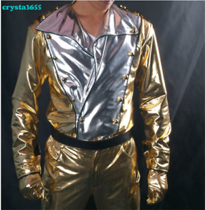 Michael Jackson History Gold Jacket Pants Party Halloween Cosplay Custome Suit