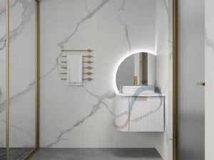 600-1500*455*450mm Rio White High-Moisture Resistant R-Corner Wall Hung Vanity - Picture 1 of 30