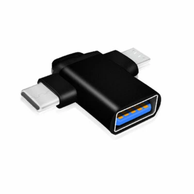 Adattatore da usb femmina a Tipo Type C e Micro USB Maschio connettore OTG 2in1 - Immagine 1 di 2