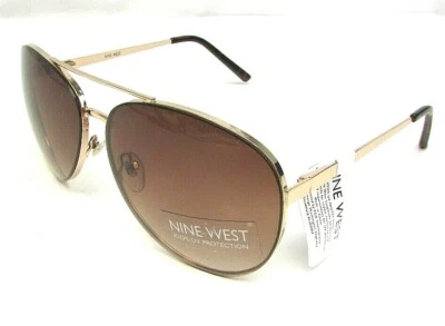 Nine West Woman's Gold Sunglasses See Description 31920RNJ712 MID 100% UV NEW - Image 1 of 4
