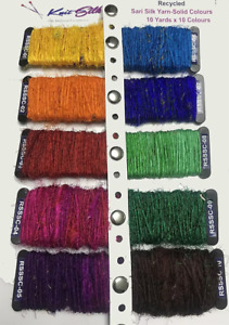 Knitsilk mini silk yarn pack of 10 | Recycled Sari Silk Yarn pack | 10 colors