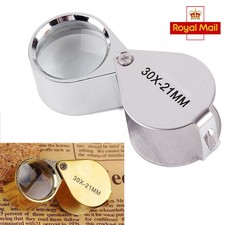 Pocket 30X Magnifier Jeweller Jewelry Eye Glass 21mm Loop Lens Magnifying Loupe