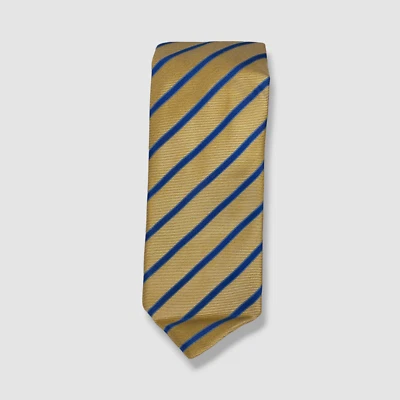 160 美元 Canali 男式黄色条纹丝绸领带 57x3 — 第 1/2 张图片