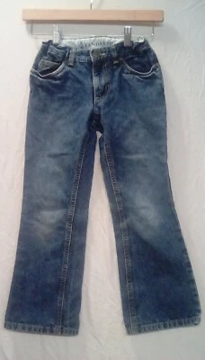 Lands' End Girls' Jeans SZ 7 Boot Cut Hidden Elastic Waist Denim - Image 1 of 4