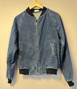 Levi Strauss Women’s Blue Denim Bomber Jacket Size S Cotton Relaxed Pockets - Picture 1 of 8