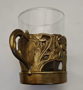 Teeglas In massivem Messingbehälter - Bild 1 von 4