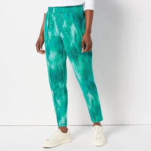 Isaac Mizrahi Live! Regular Soho French Terry Jogger Pants Green Size XXS *NEW* - Picture 1 of 3