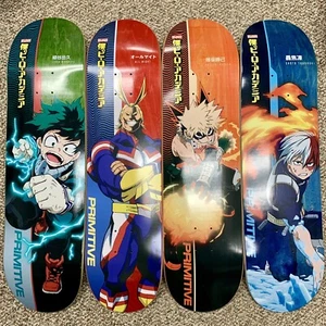 Primitive x My Hero Academia Skateboard Deck Set X4 Decks RARE Limited Edition - Picture 1 of 2