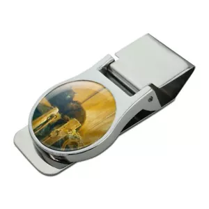 Granero Gato Negro Herradura Rústico Western Satinado Cromo Metal Clip para Dinero - Imagen 1 de 4