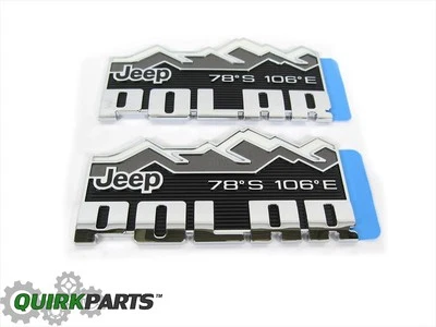 Jeep Wrangler EDICIÓN POLAR CROMADA PLACA EMBLEMA CALCOMANÍA INSIGNIA CONJUNTO 2 MOPAR Foto 1 de 4