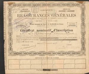 REASSURANCES GENERALES 1879 (A) - Foto 1 di 1