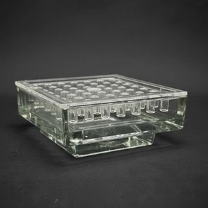 MCM Weidmann eckige Glas Vase Lucite Blumenfrosch Ikebana Herzstück Übertopf - Bild 1 von 10