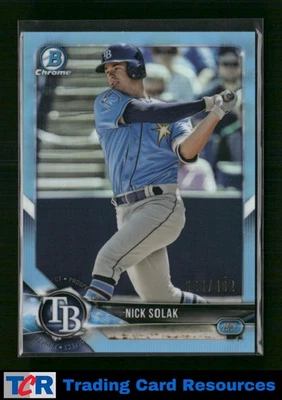 2018 Bowman Draft #BDC-46 Nick Solak Chrome Sky Blue Refractor #/402 - Image 1 of 2