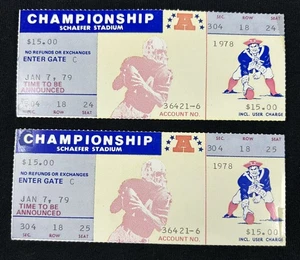 1979 NFL Championship Game New England Patriots Phantom Football Ticket Menge (2) - Bild 1 von 2