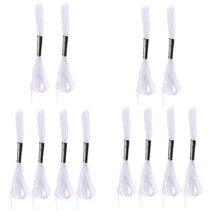 12X Blanc Ancre Croix Aiguille Coton Fil à Broder Soie éCheveaux Couture Ar1699 - Photo 1/4