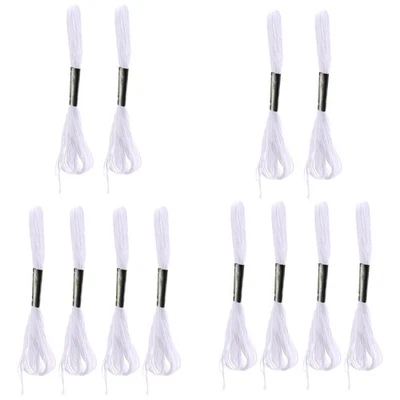 12X Blanc Ancre Croix Aiguille Coton Fil à Broder Soie éCheveaux Couture Ar1699 - Photo 1/4