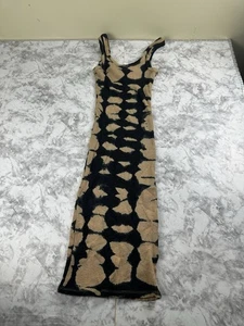 Zara Brown Tie-Dye Ribbed Bodycon Midi Tank Dress Scoop Neck Women’s  Size S - Picture 1 of 6